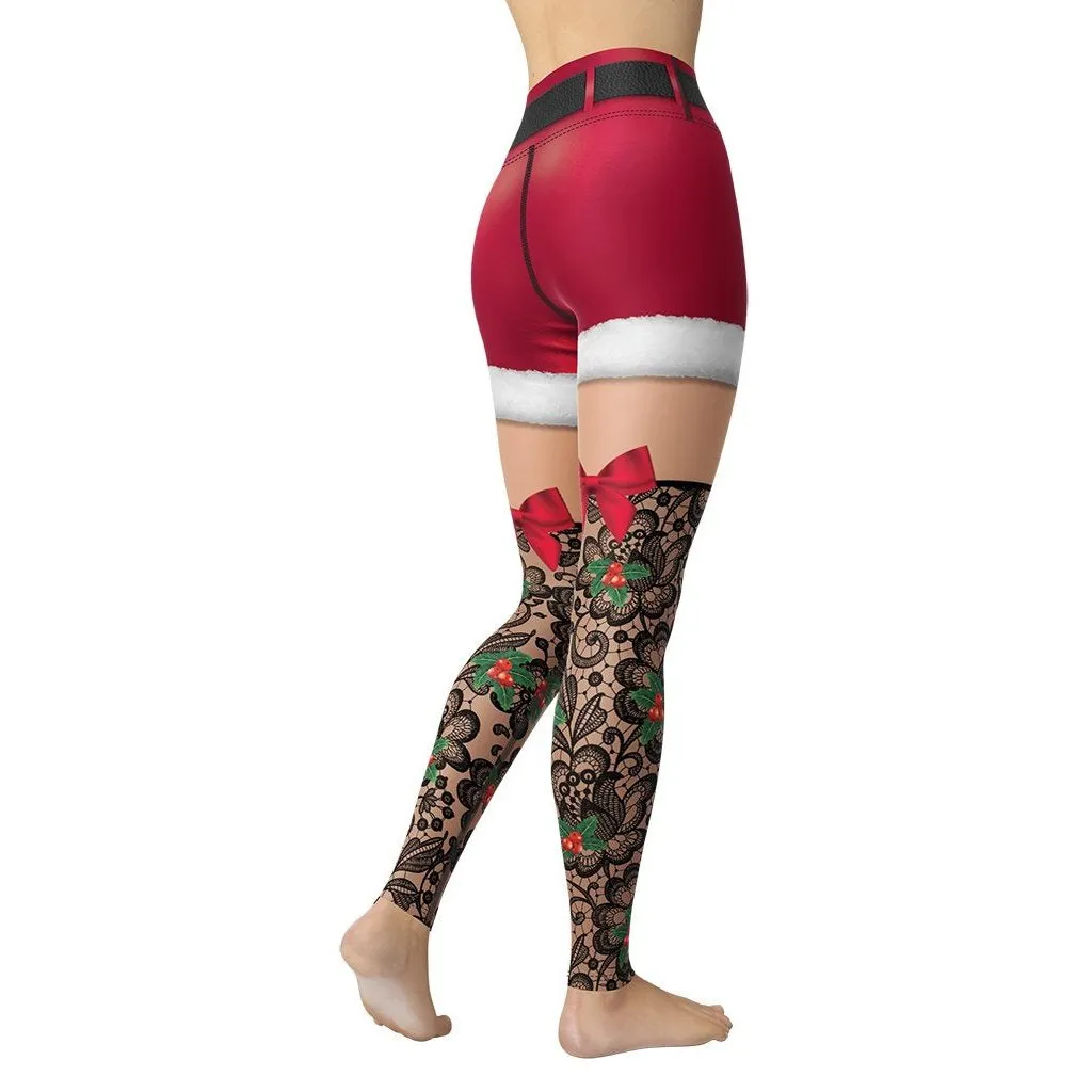 Lace Christmas Yoga Leggings