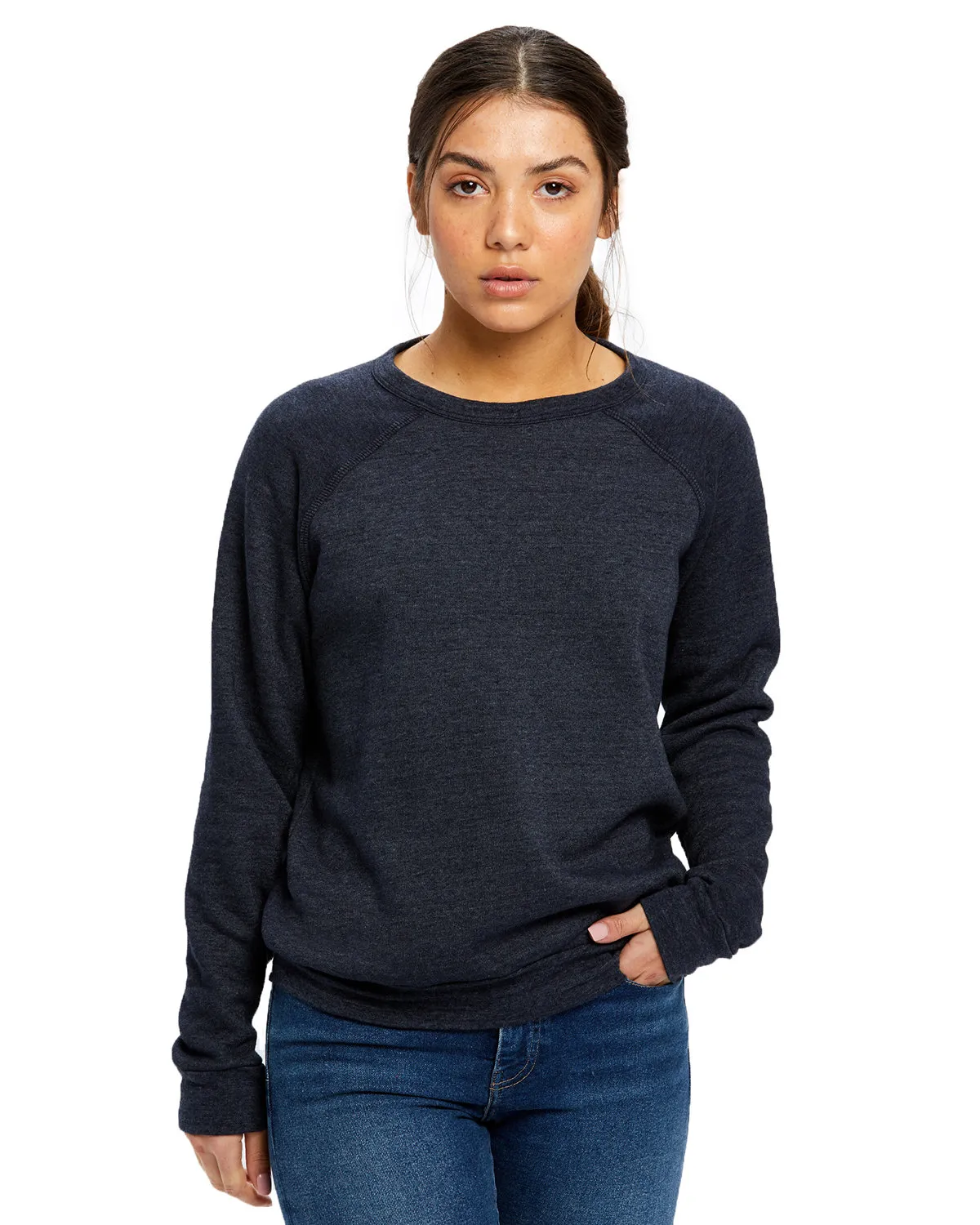 Ladies' Raglan Pullover Long Sleeve Crewneck Sweatshirt SKU: 0238US