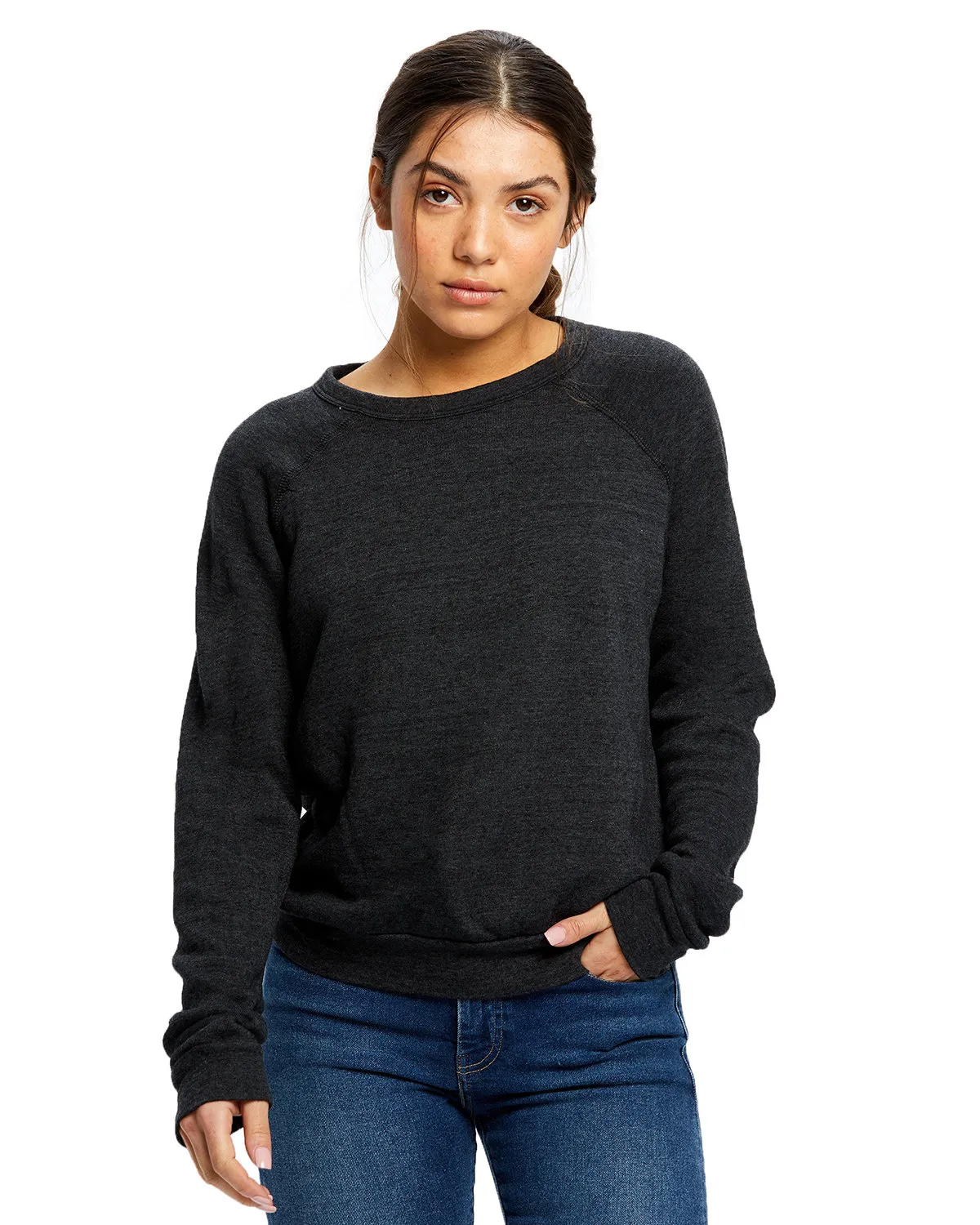 Ladies' Raglan Pullover Long Sleeve Crewneck Sweatshirt SKU: 0238US