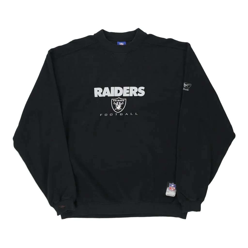 Las Vegas Raiders Reebok NFL Sweatshirt - Medium Black Cotton Blend