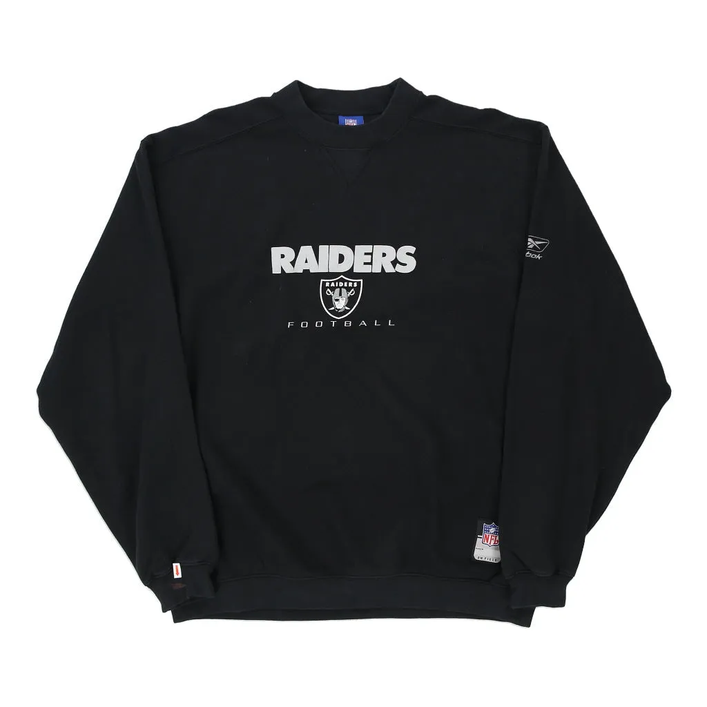 Las Vegas Raiders Reebok NFL Sweatshirt - Medium Black Cotton Blend