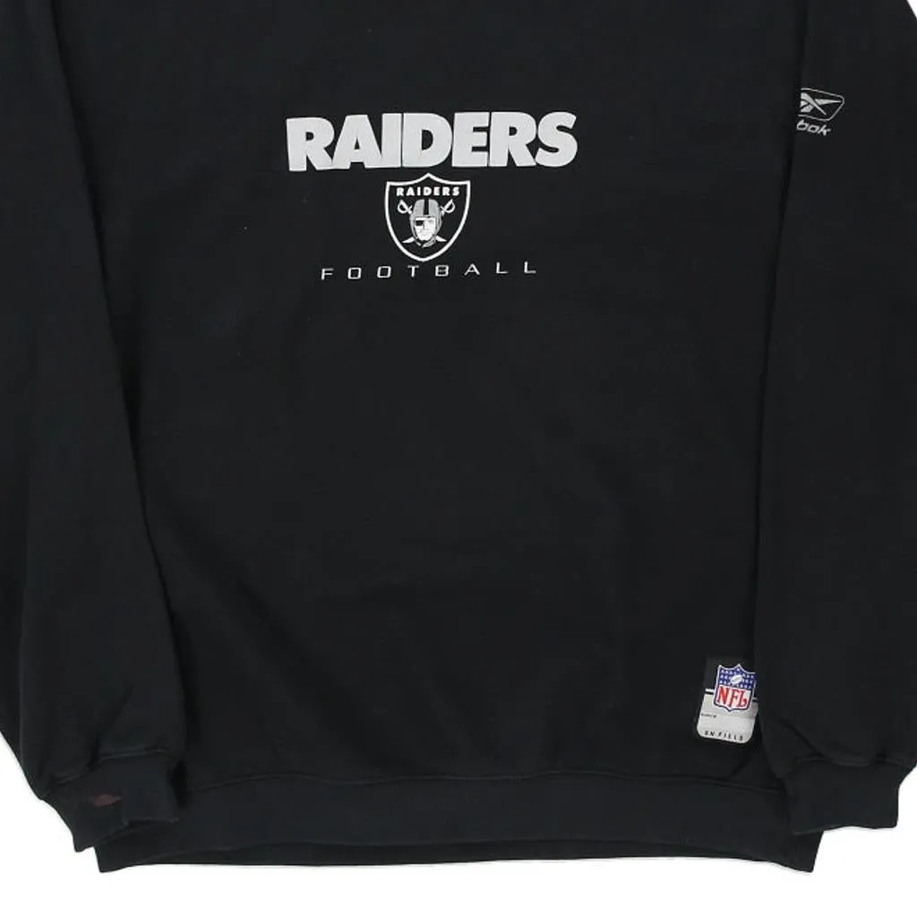 Las Vegas Raiders Reebok NFL Sweatshirt - Medium Black Cotton Blend