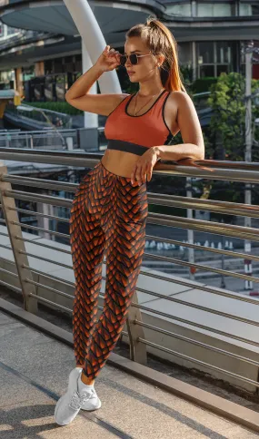 Lava Dragon Scale Yoga Leggings With Pockets