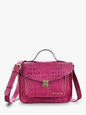 leather hand bag for woman Pink - Mademoiselle George Alligator Cocktail Tourmaline | PAUL MARIUS