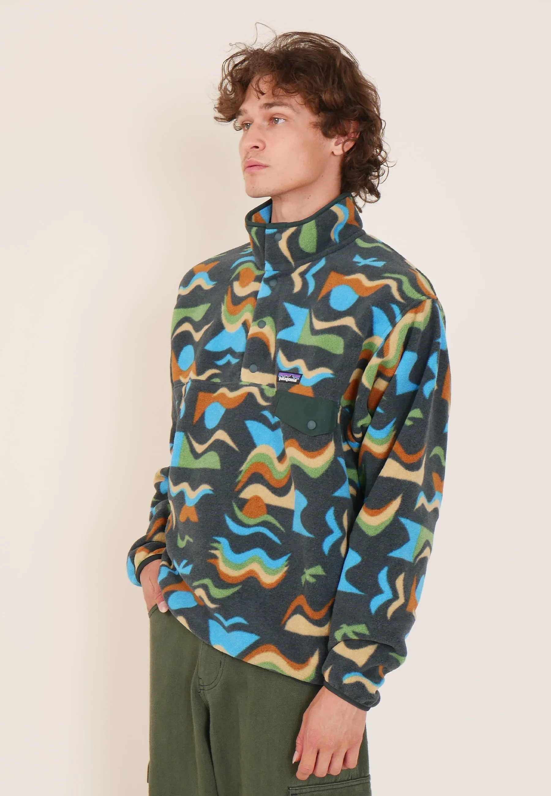 Lightweight Synchilla Snap-T Pullover - arctic collage/northern green