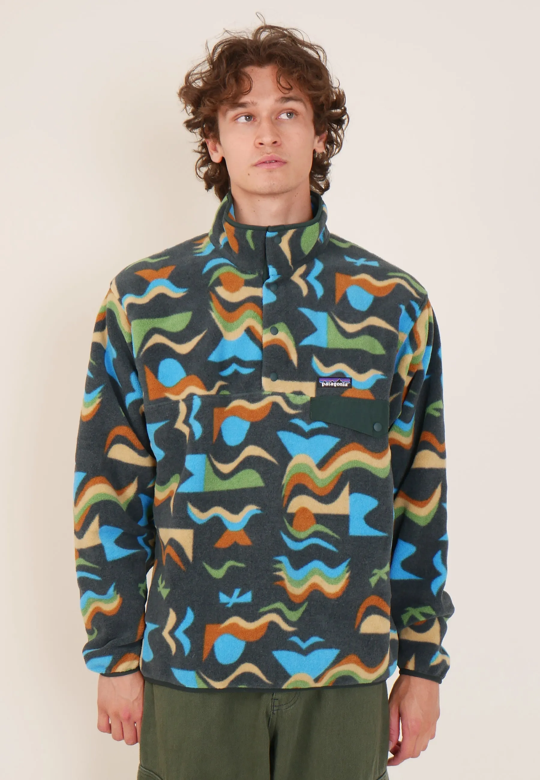 Lightweight Synchilla Snap-T Pullover - arctic collage/northern green