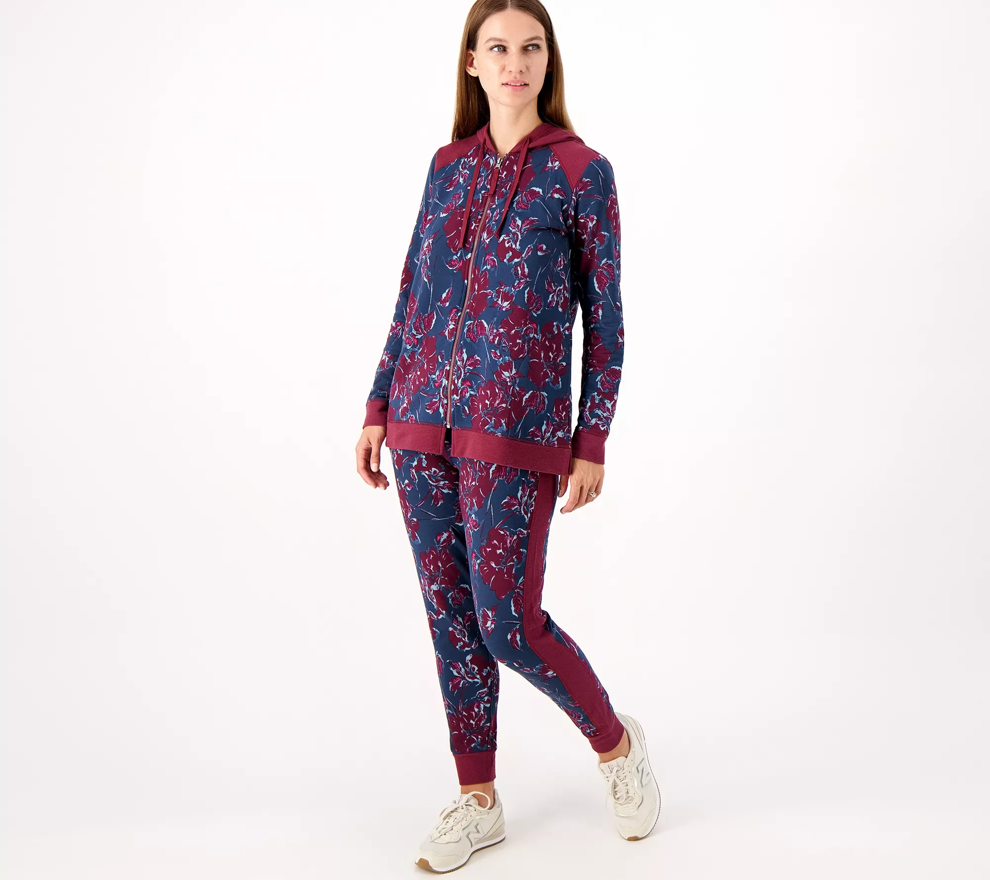 LOGO Lounge by Lori Goldstein Regular Floral Printed Joggers