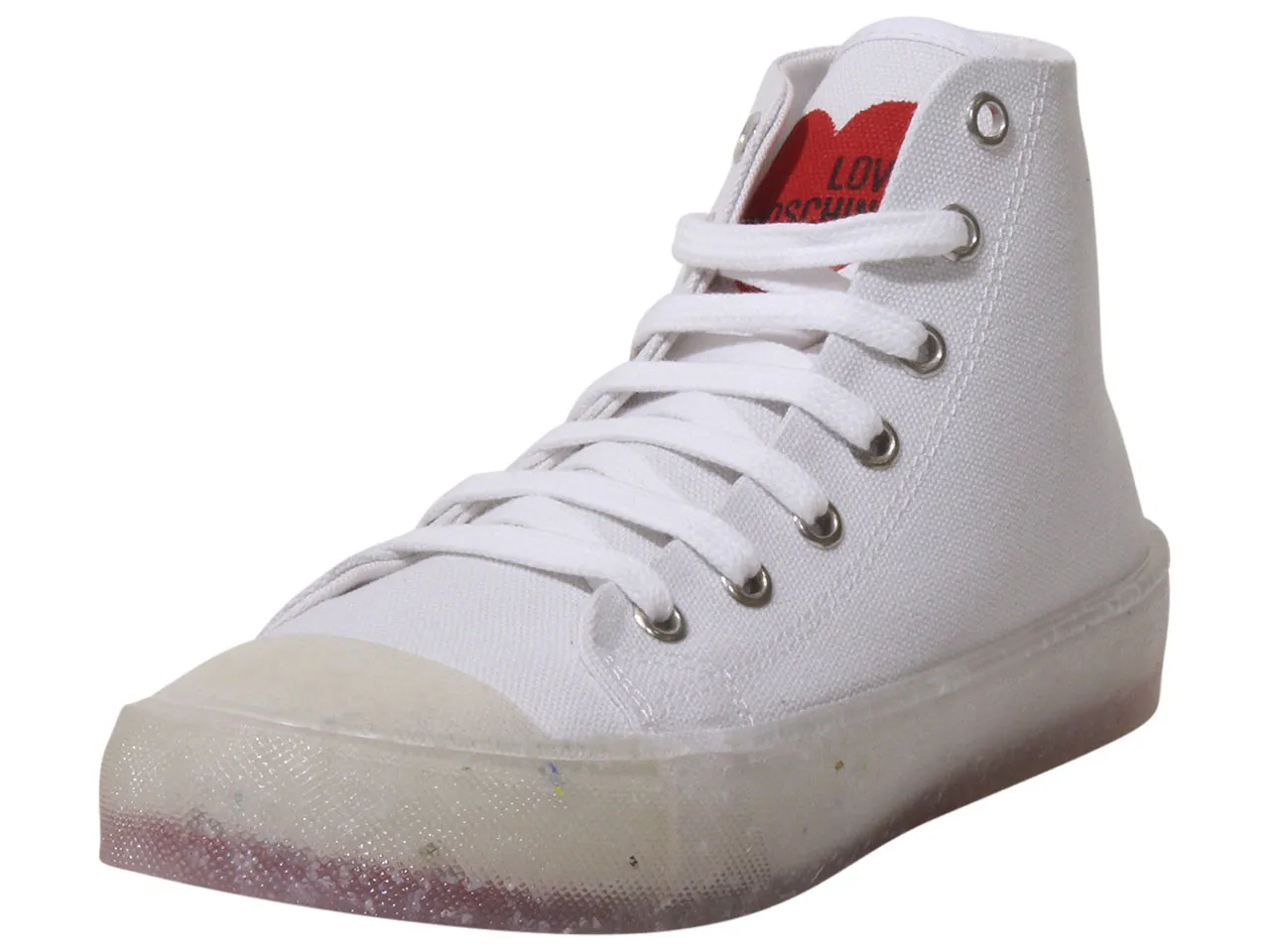 Love Moschino Women's Sneakers Canvas Mid Top White Sz: 6 (JA15353G0CJJ0100)