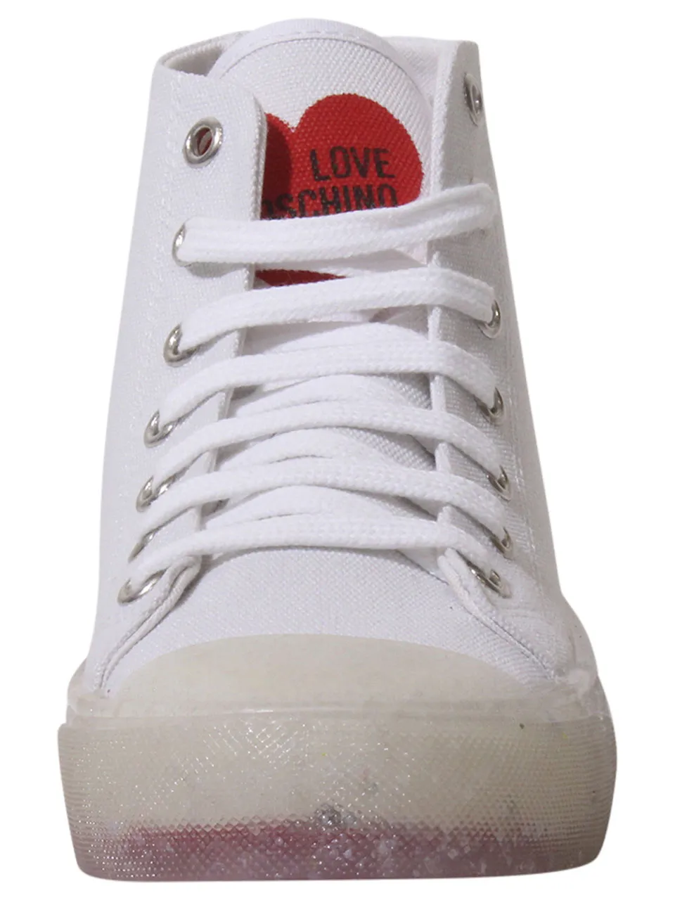 Love Moschino Women's Sneakers Canvas Mid Top White Sz: 6 (JA15353G0CJJ0100)