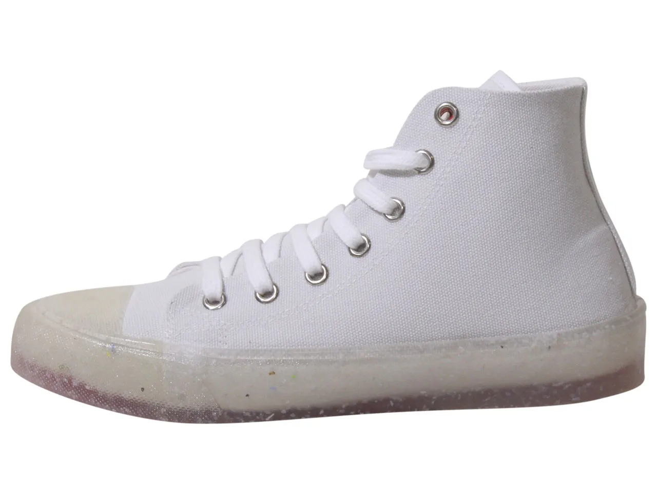 Love Moschino Women's Sneakers Canvas Mid Top White Sz: 6 (JA15353G0CJJ0100)