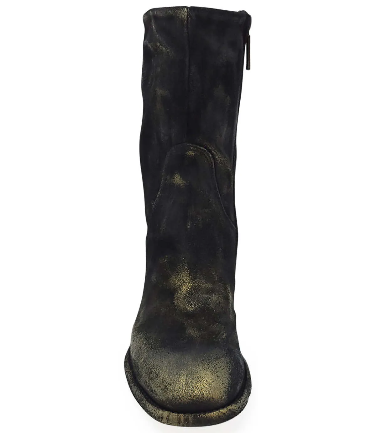 MADISON MAISON GOLD SUEDE METALLIC MID CALF BOOT