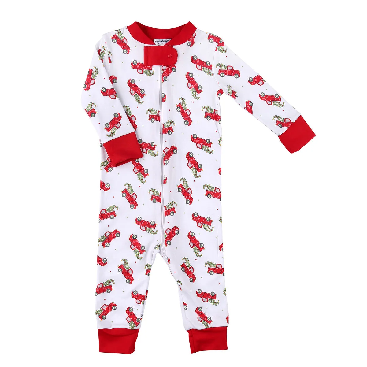 Magnolia Baby Zipped PJ Romper - Christmas Traditions