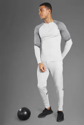 Man Active Muscle Fitl Crew Zip Tracksuit | boohooMAN UK