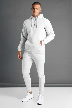 MAN Active Tapered 1/4 Zip Panelled Tracksuit | boohooMAN UK