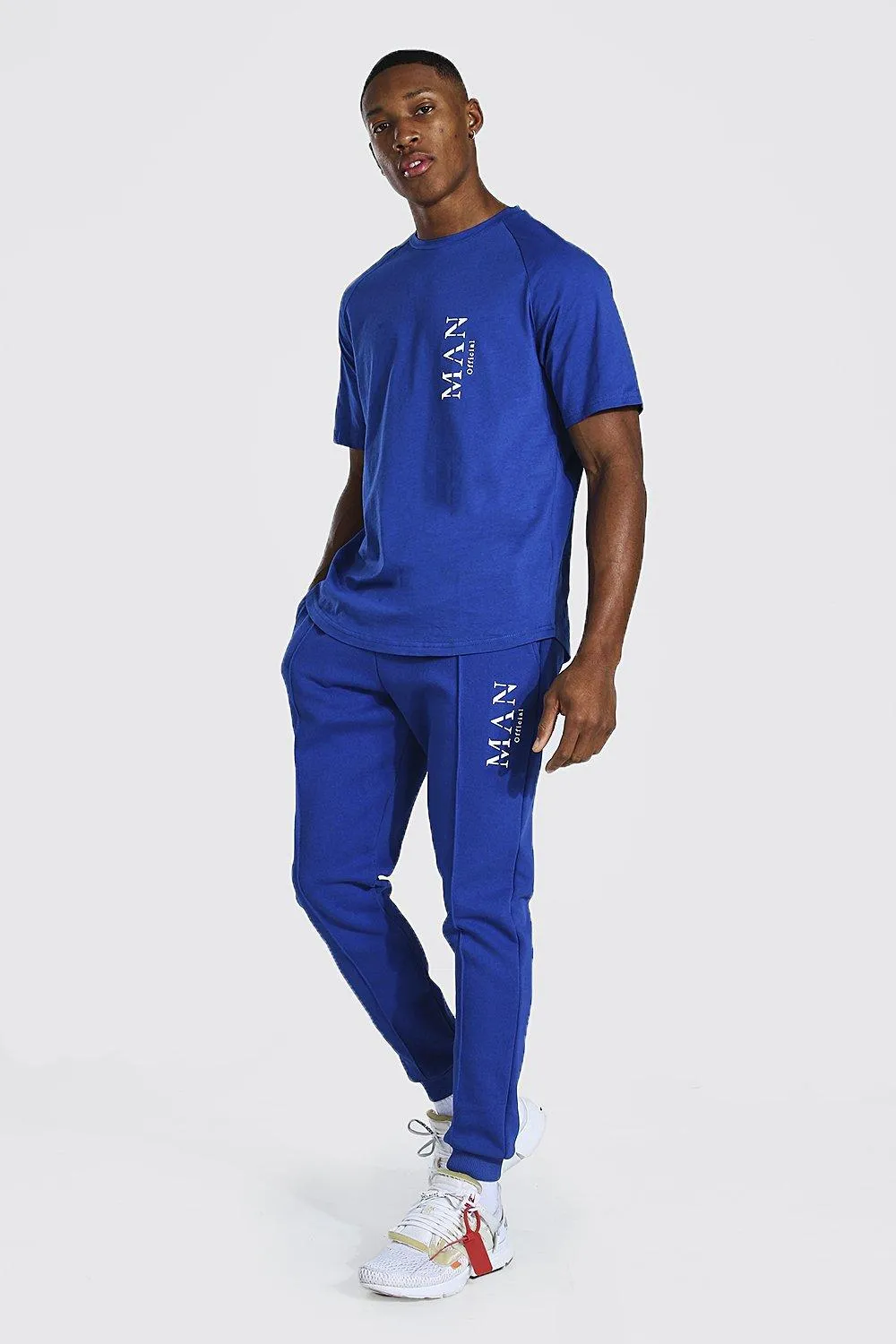 Man Roman Smart T-shirt Tracksuit | boohooMAN UK