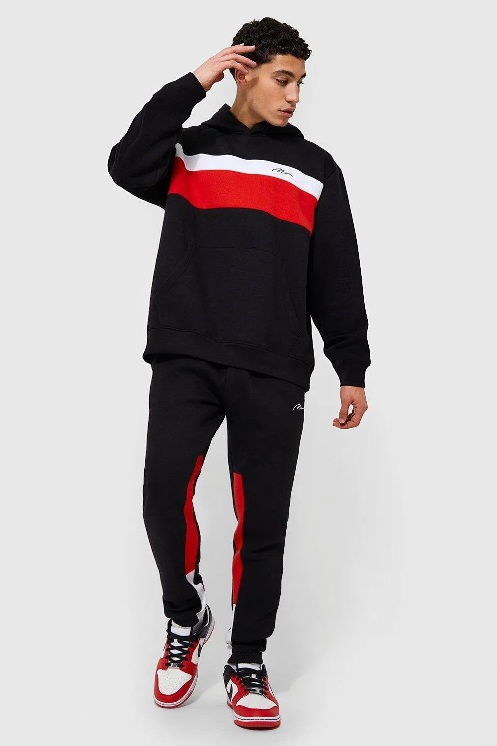 Man Signature Contrast Panel Tracksuit