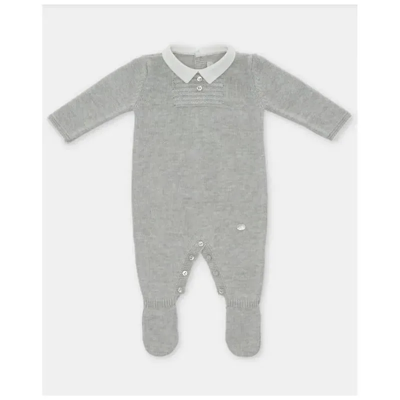 Martin Aranda - Baby Boy Long Romper With Feet Glace, Light Blue