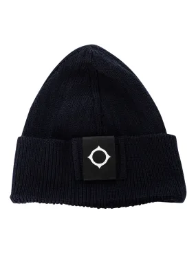 MA.STRUM Rib Beanie Hat - Dark Navy