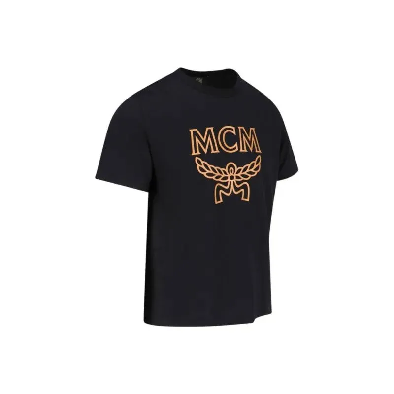     MCM   Round Neck Pullover Printed Letter Short Sleeve T-Shirt