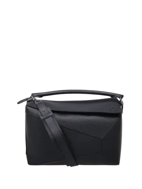 MEN LOEWE BLACK CALF LEATHER BIG PUZZLE BAG