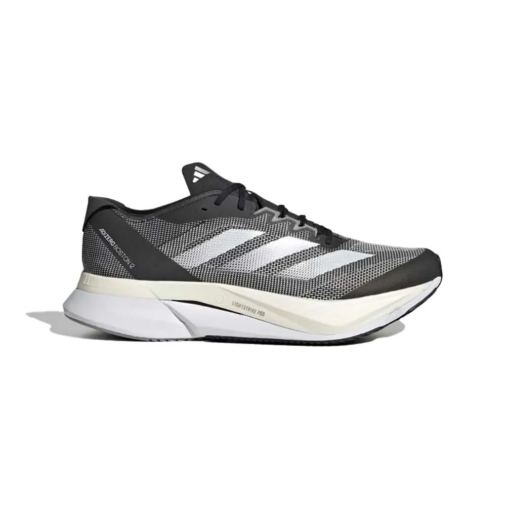 Men's Adizero Boston 12 Running Shoe - Core Black/FTWR White/Carbon - Regular (D)