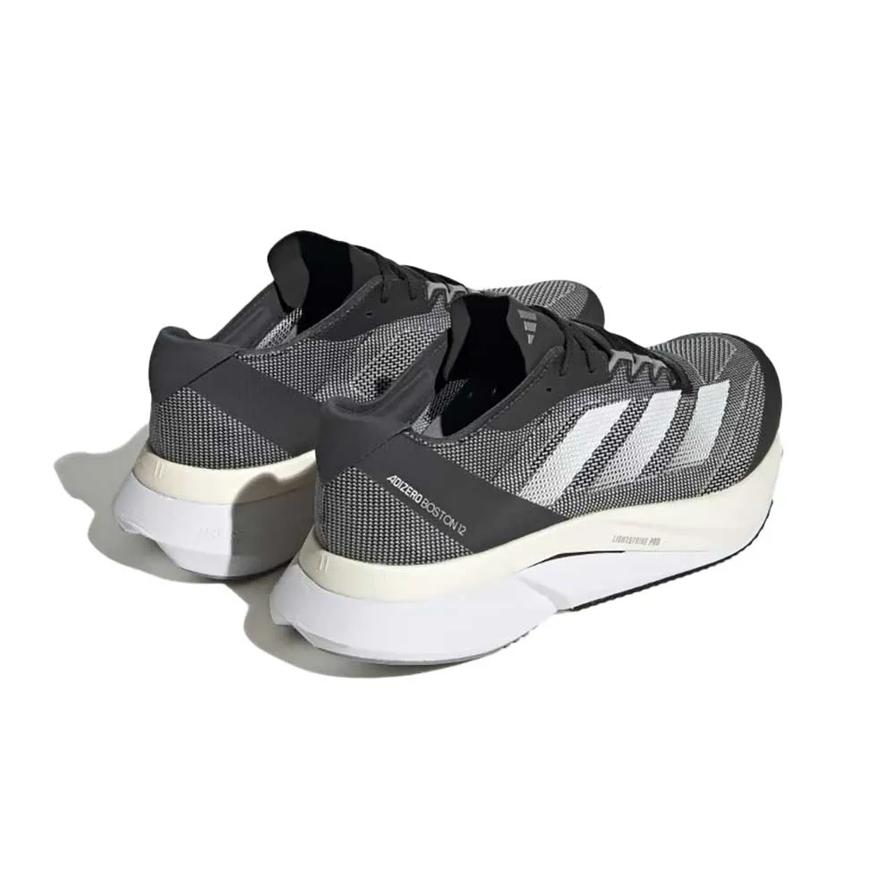 Men's Adizero Boston 12 Running Shoe - Core Black/FTWR White/Carbon - Regular (D)