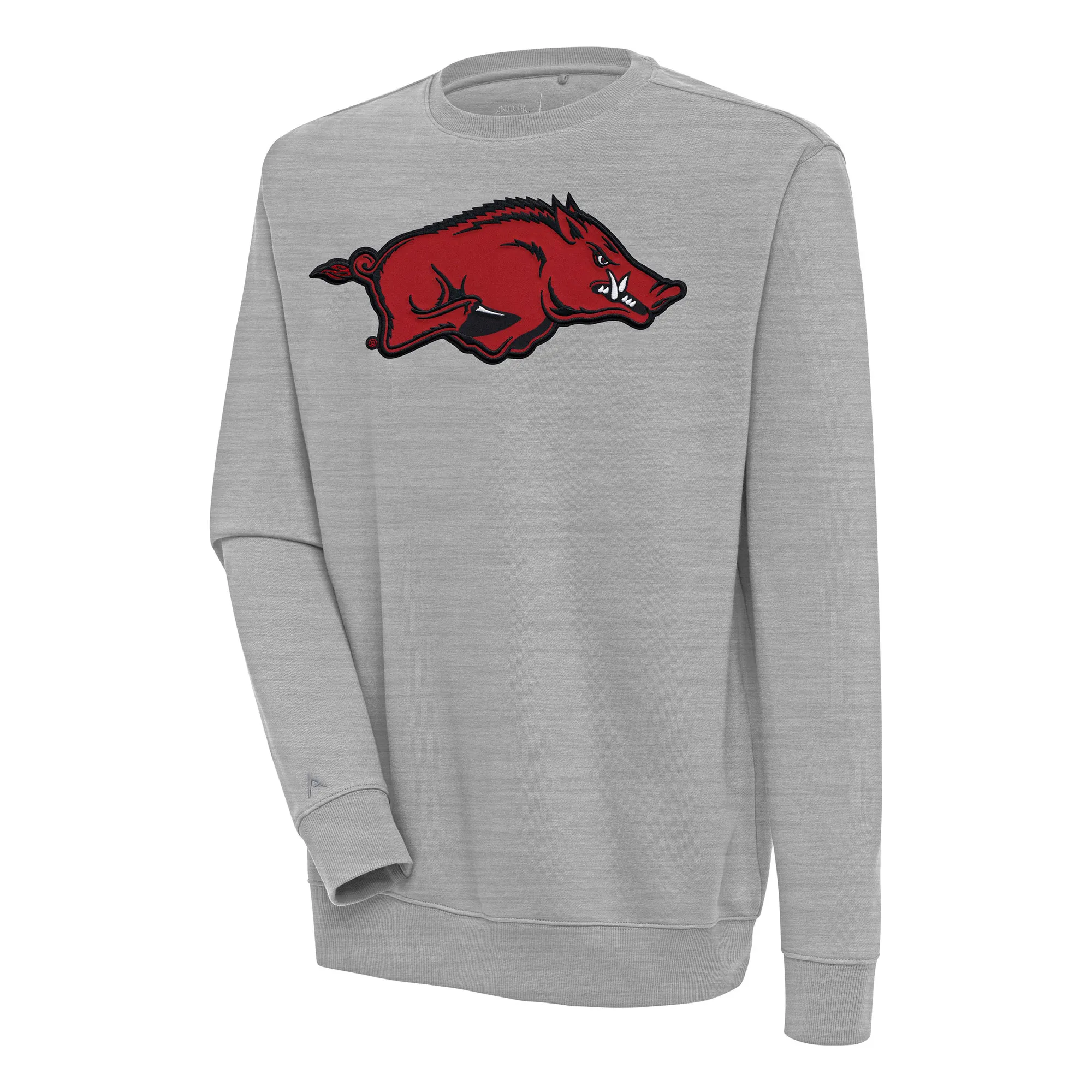 Men's Antigua  Heather Gray Arkansas Razorbacks Victory Pullover Sweatshirt