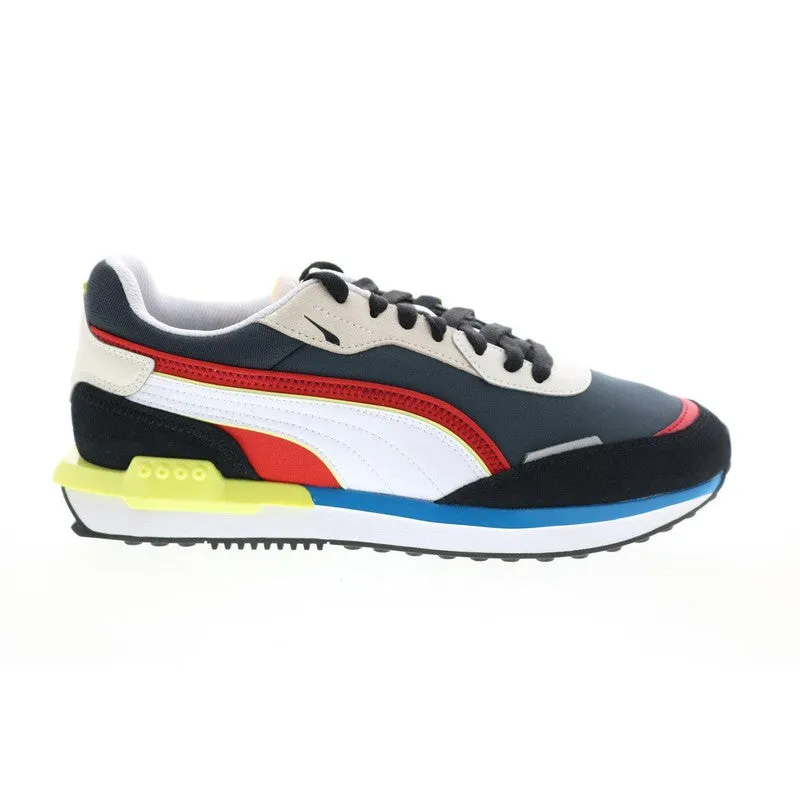 Men's City Rider Sneakers Black Navy Red Yellow