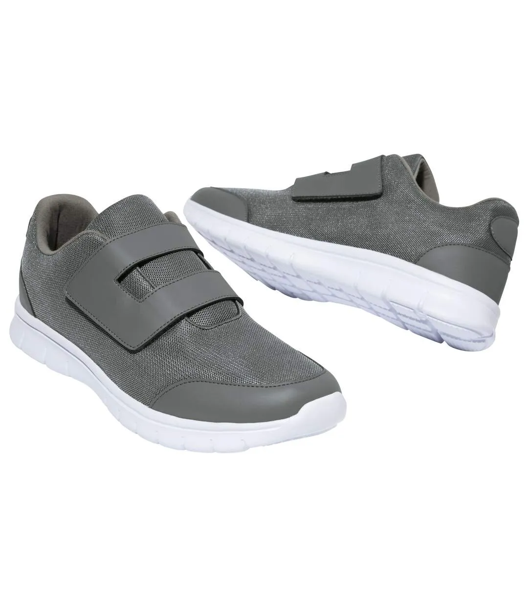 Men's Grey Hook-and-Loop Trainers 