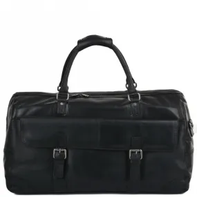 Mens Leather Travel Bag Black : Francis