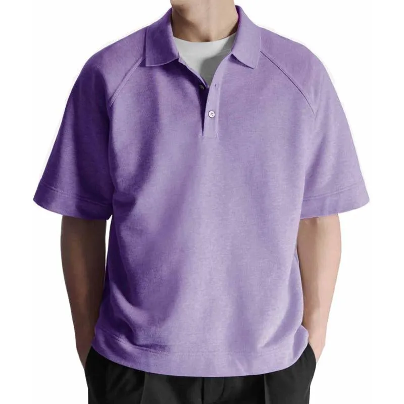 Men's Solid Color Pullover Short Sleeve POLO Shirt 16299442X