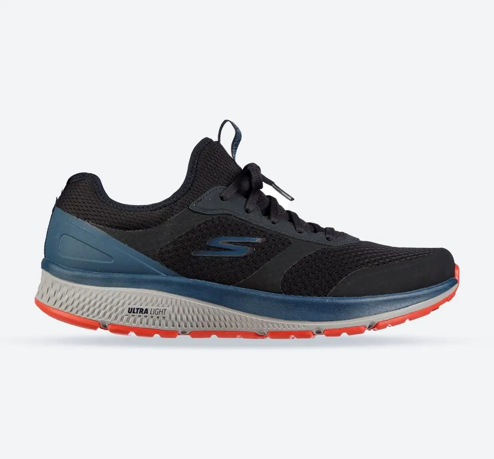 Men's Wide Fit Skechers 220102 GOrun Consistent Sneakers - Black/Blue