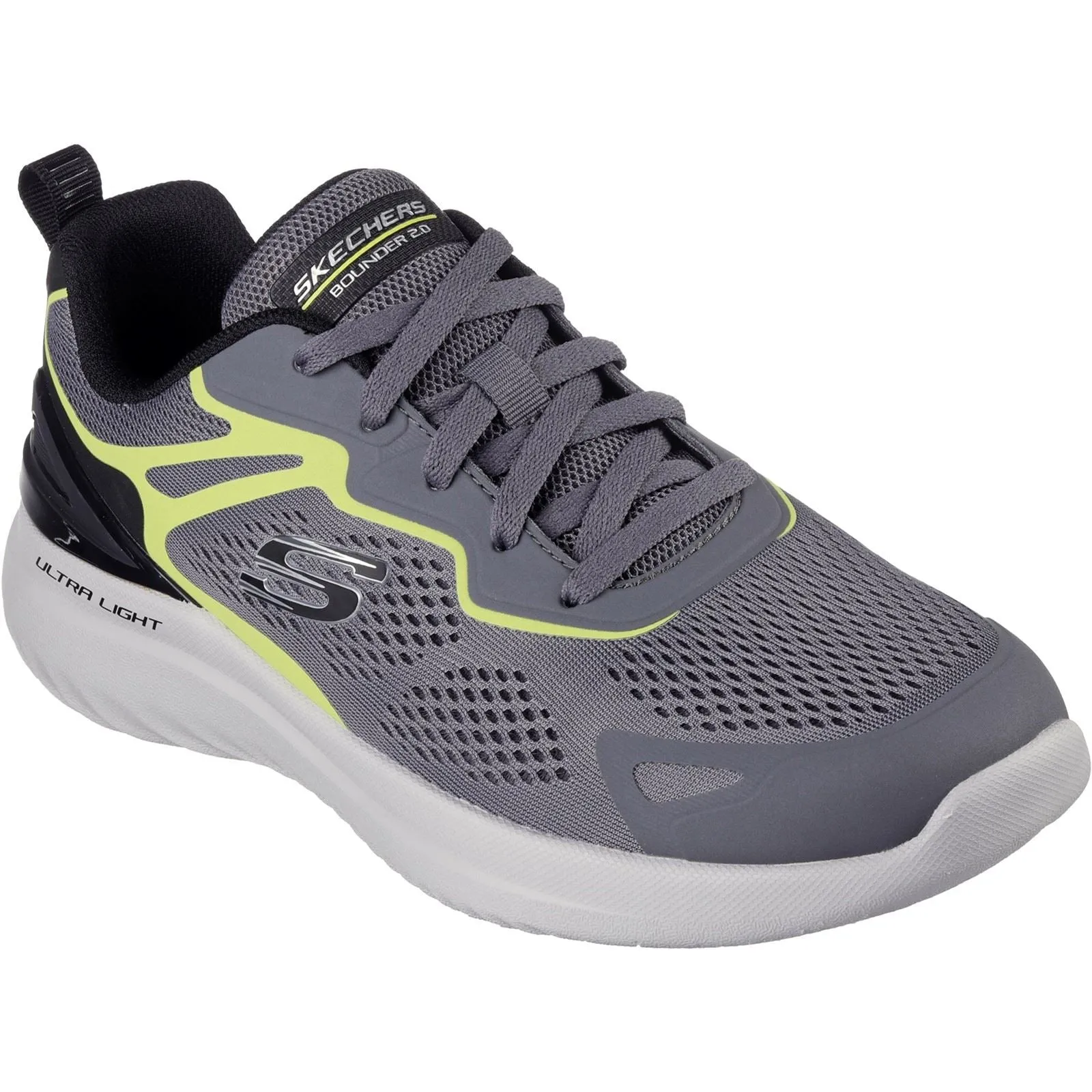 Men's Wide Fit Skechers 232674 2.0 - Andal Sneakers - Charcoal/Lime