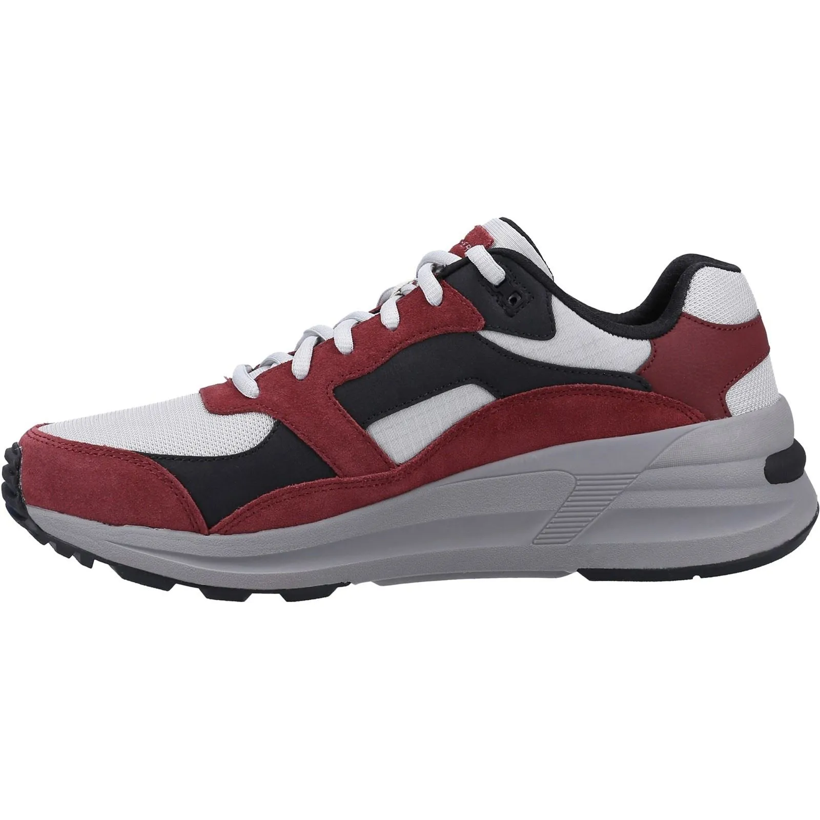 Men's Wide Fit Skechers 237200 Global Jogger Sneakers - Burgundy