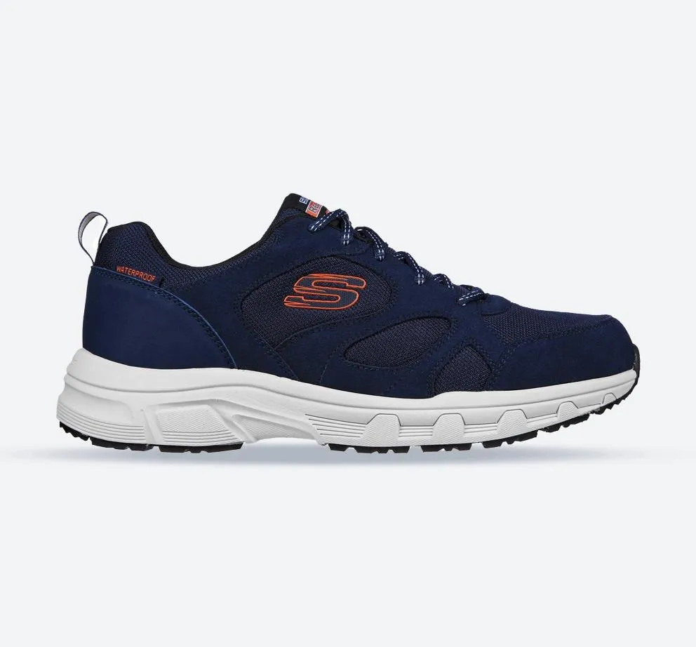 Men's Wide Fit Skechers 237348 Oak Canyon Sunfair Trekking Low Cut Sneakers - Navy/Orange