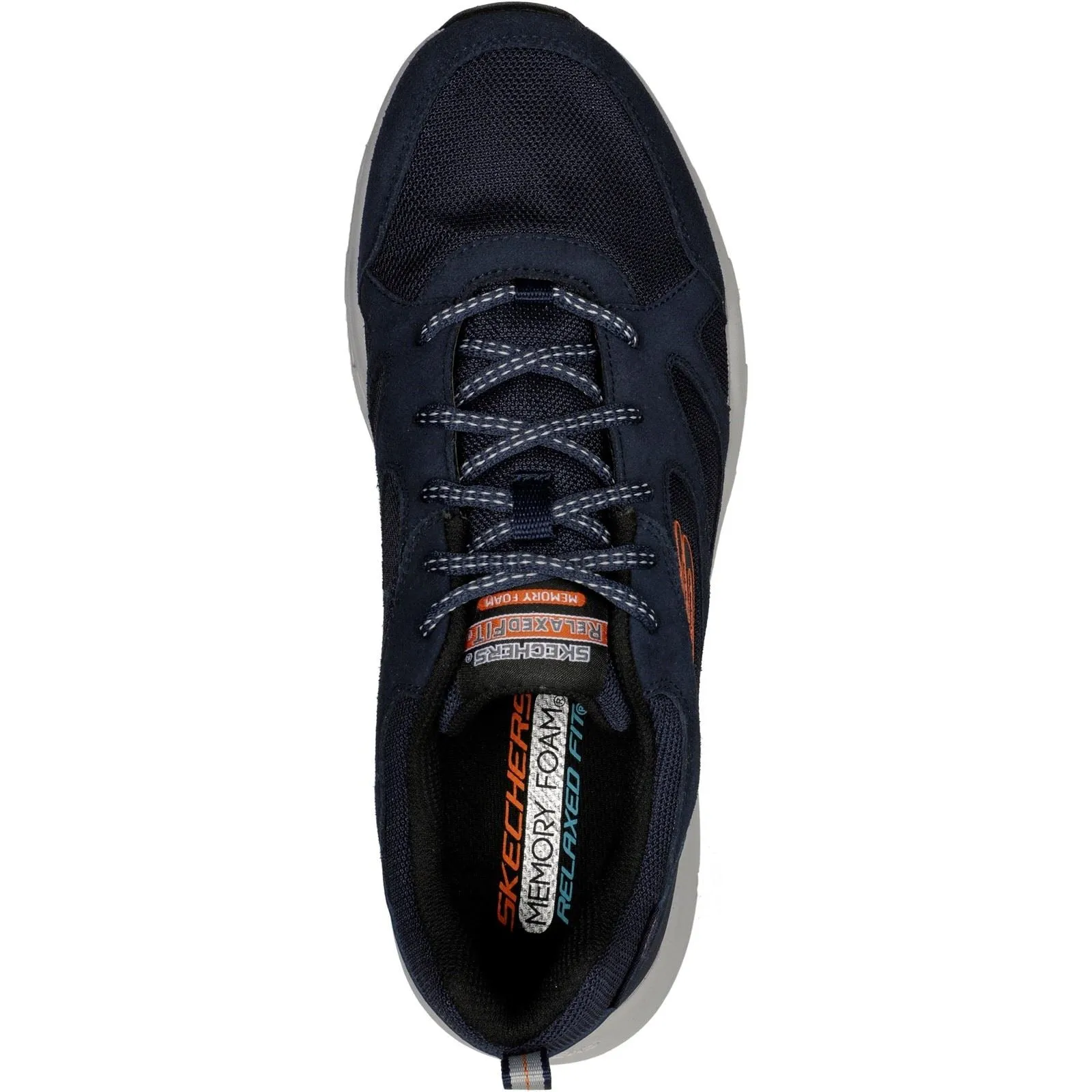 Men's Wide Fit Skechers 237348 Oak Canyon Sunfair Trekking Low Cut Sneakers - Navy/Orange