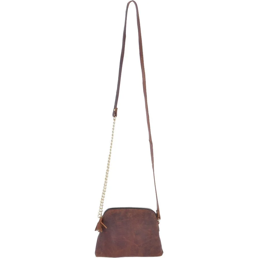 Micro Petite Leather Shoulder Bag Antique Tan : Cecille