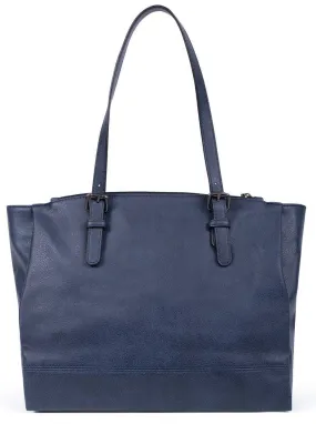 Midnight blue synthetic shoulder bag with 2 handles 316137