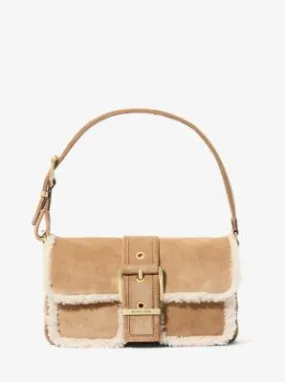 MK Colby Medium Suede Shoulder Bag - Natural - Michael Kors