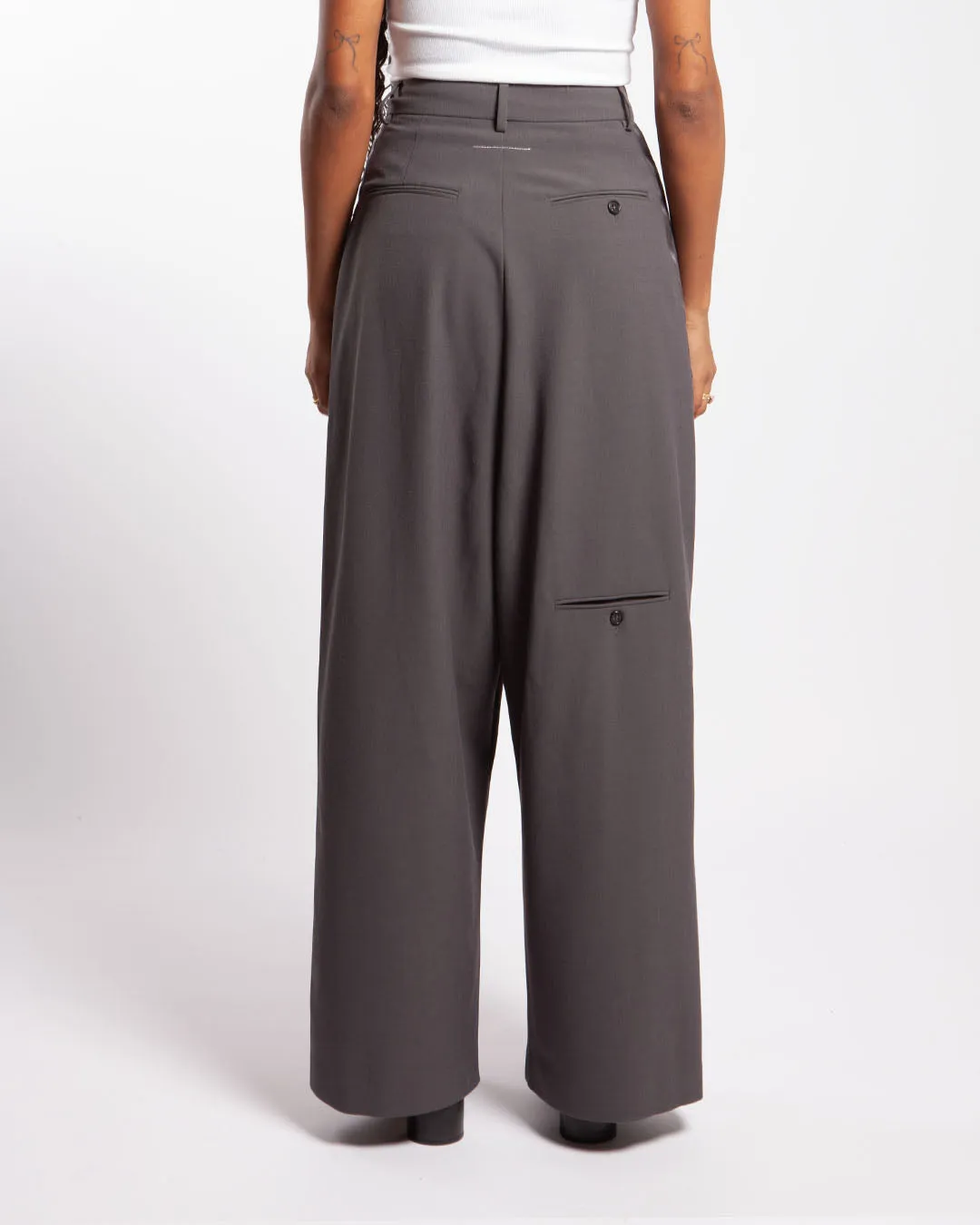 MM6 Maison Margiela Tailoring Wool Canvas Trousers Grey