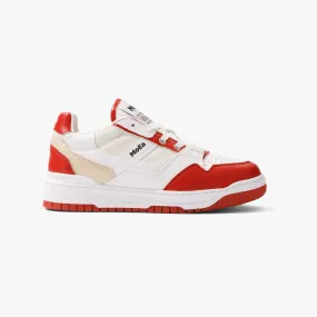 MoEa Vegan Sneakers White Red - Gen1 - Apple Leather