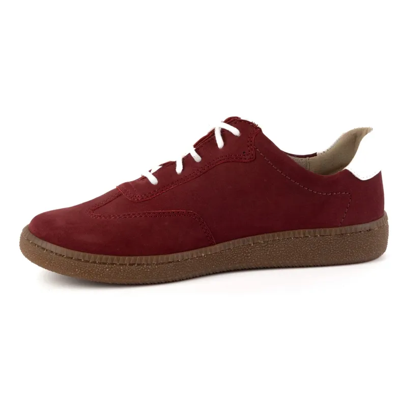 Olivier Women's leather sneakers Style 1259 burgundy red