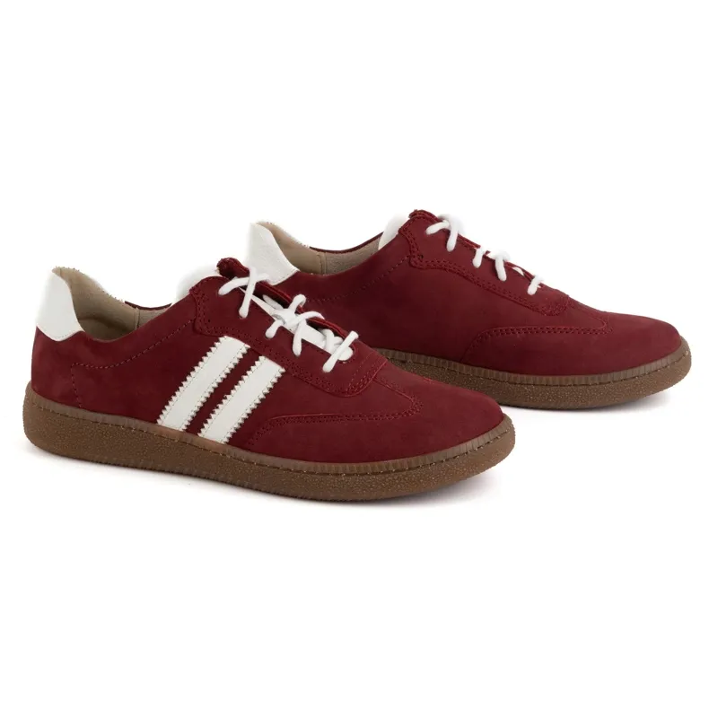 Olivier Women's leather sneakers Style 1259 burgundy red