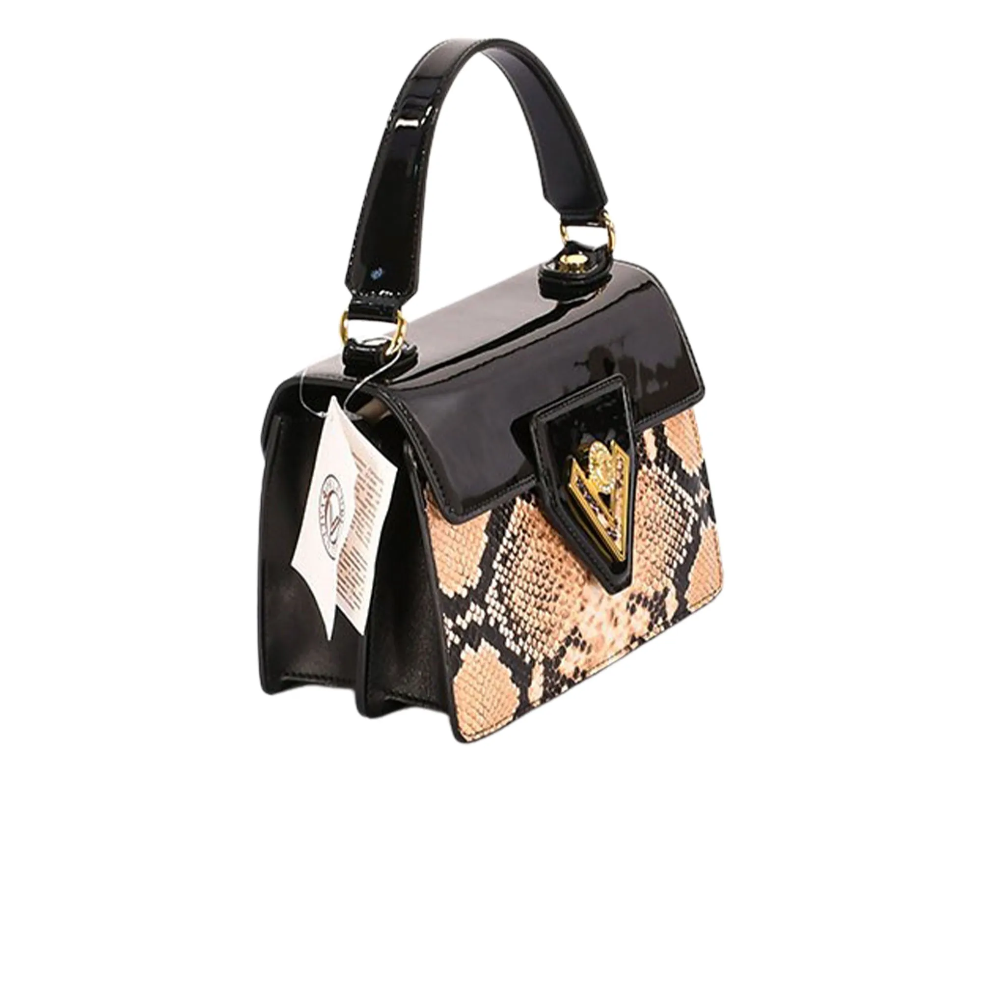 ORLANDI VALENTINO Handbag Black+ Brown Printed