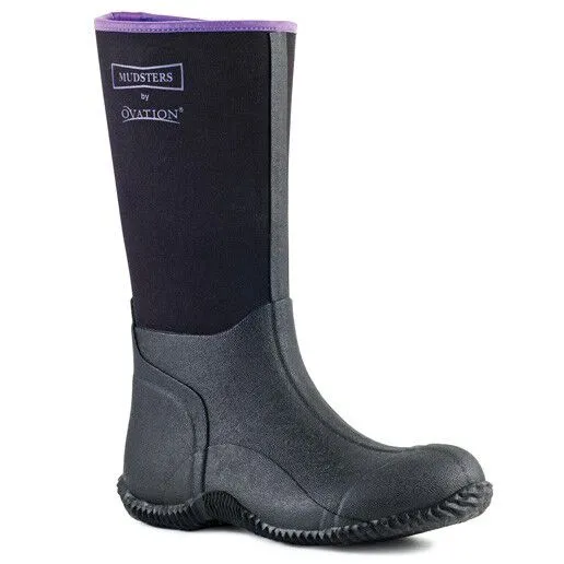 Ovation Women's Mudster Tall Barn Boot - Black/Purple