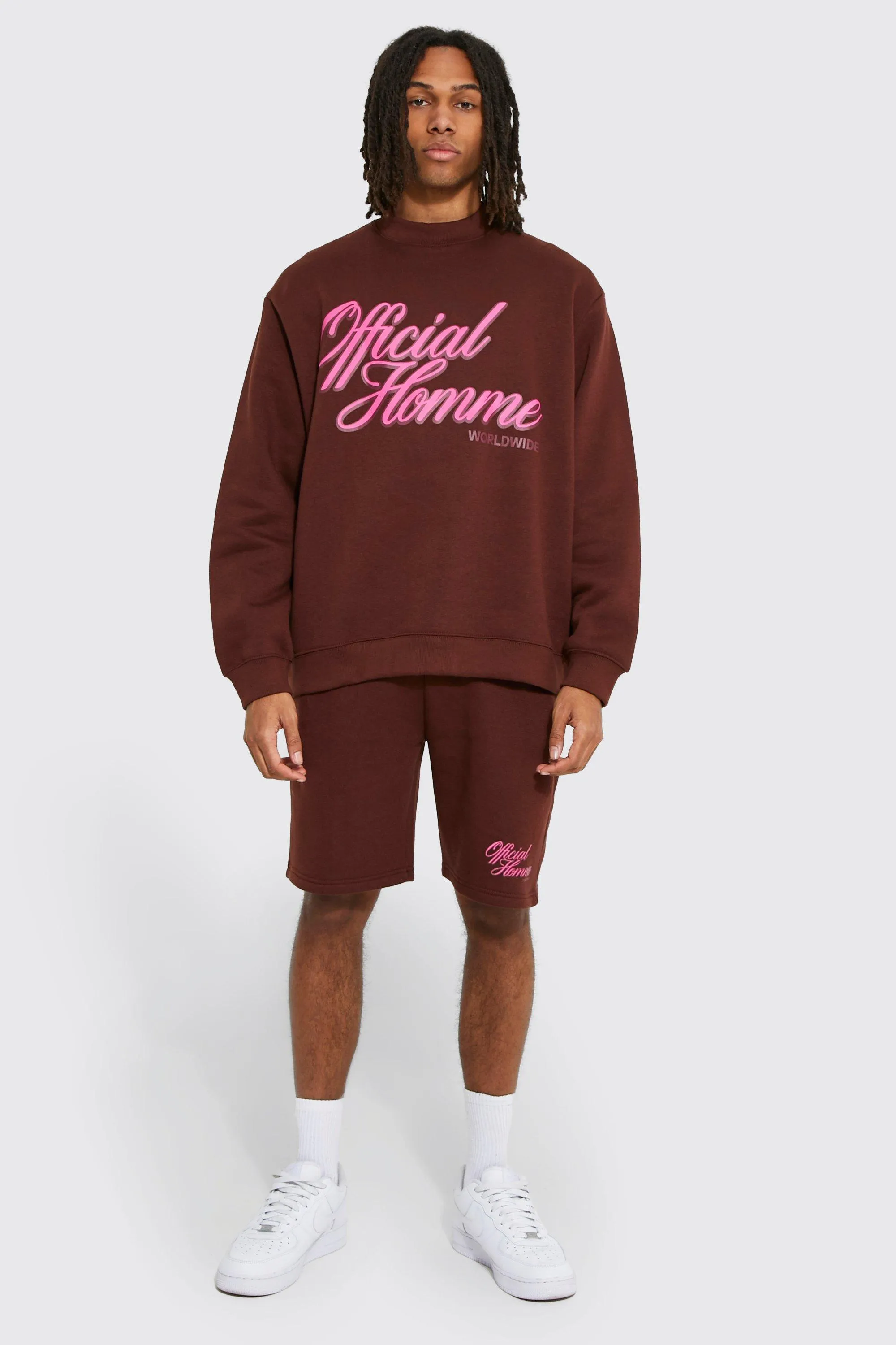 Oversized Homme Sweatshirt Short Tracksuit | boohooMAN UK