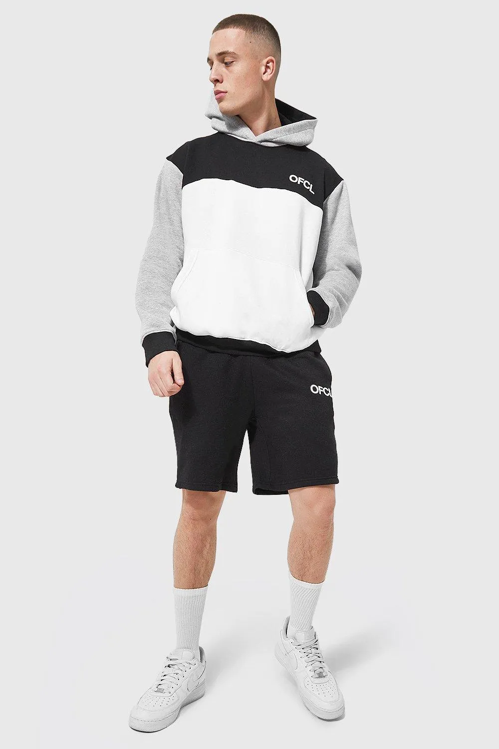 Oversized Ofcl Colour Block Short Tracksuit | boohooMAN UK