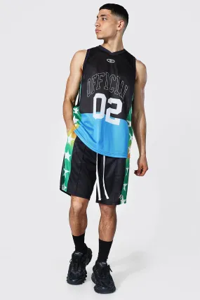 Oversized Ombre Mesh Vest And Short Set | boohooMAN UK