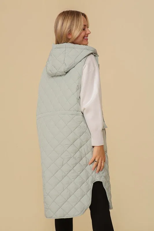 Oversized Quilted Midi Vest (3 Colors)