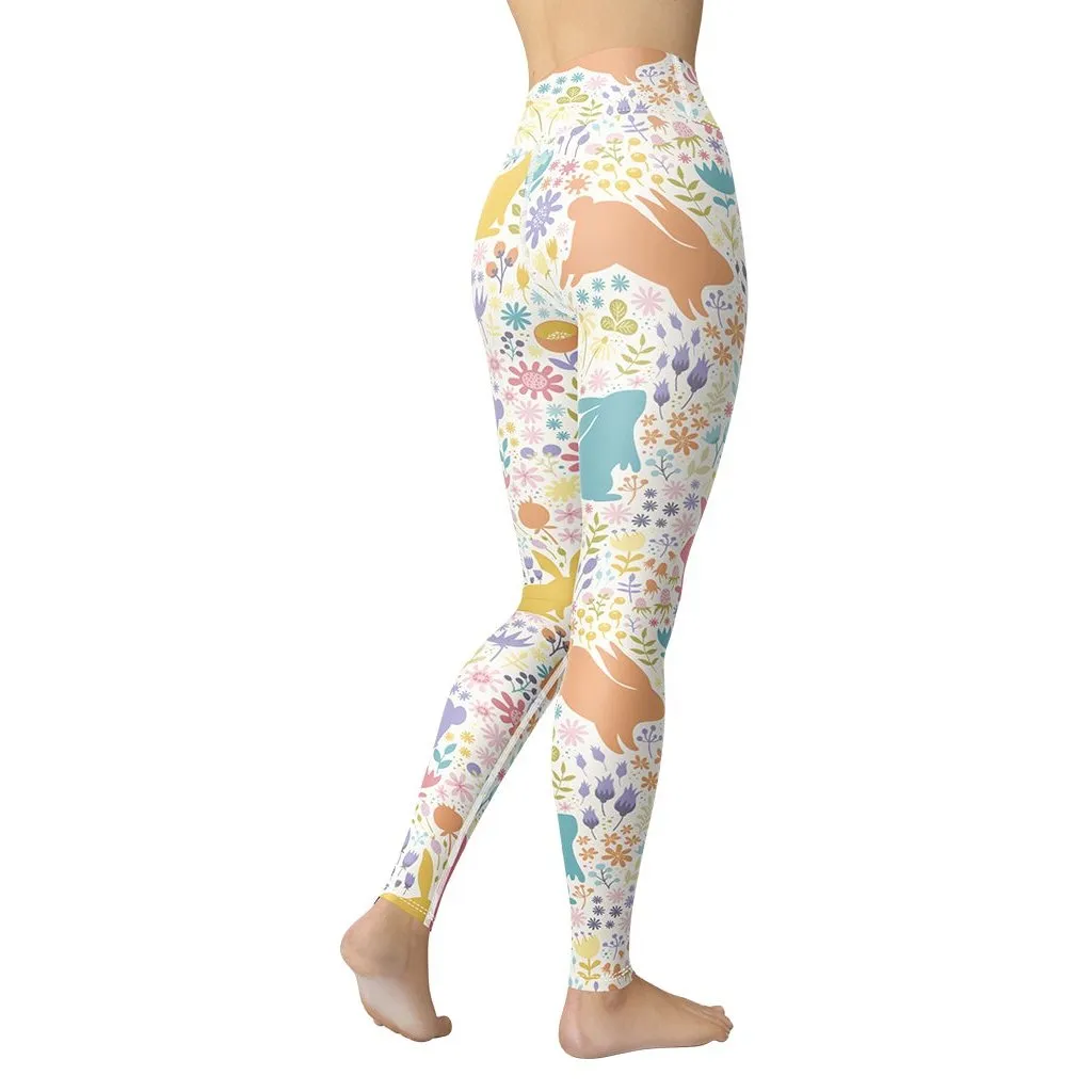 Pastel Easter Garden Yoga Leggings